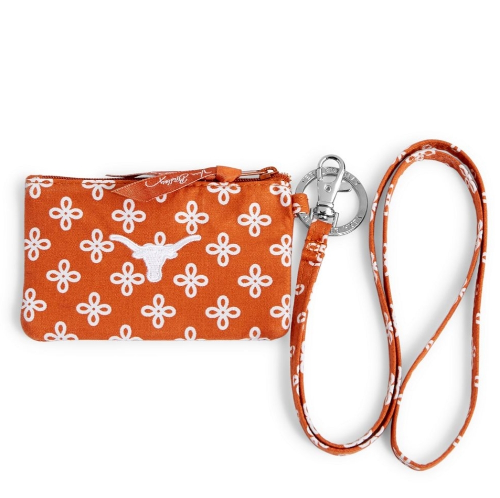Vera bradley University of Texas zip id lanyard